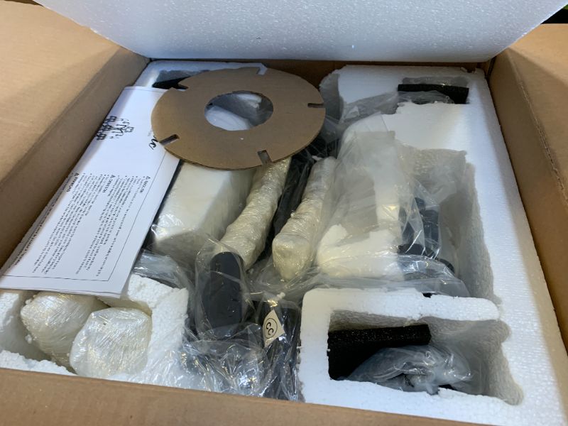 Photo 1 of TOCHIC 5-Light Farmhouse Tranditional Crystal Floor Lamp, Gold Craft Candelabra Lighting Fixture 65'' Tall for Living Room, Dining Room, Entryway, Bedroom