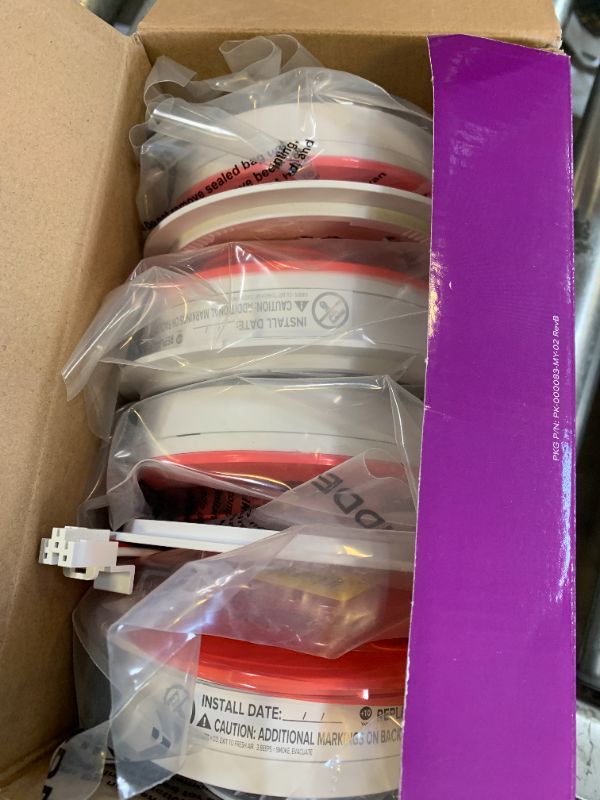 Photo 1 of Kidde Hardwired Smoke & Carbon Monoxide Detector, 10-Year Battery Backup, Voice Alerts, Interconnectable LED Warning Light Indicators, 4 Pack