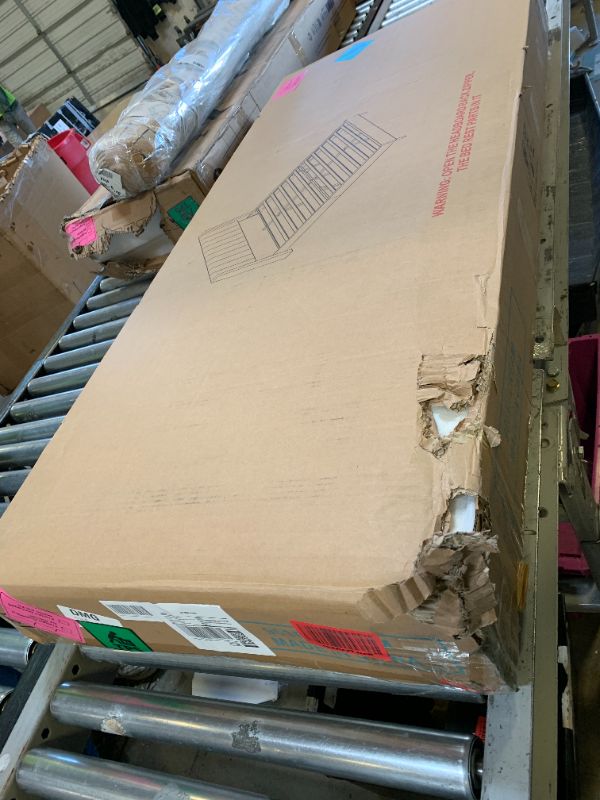 Photo 1 of MISSING PIECES-----------------SELLING FOR PARTS ONLY --------------------YUHUASHI upholstered Platform Bed Frame/Full Bed Frame/Modern Geometric Double-Wing Design headboard/Velvet Fabric/Easy to Assemble no Noise (Cream, Full)