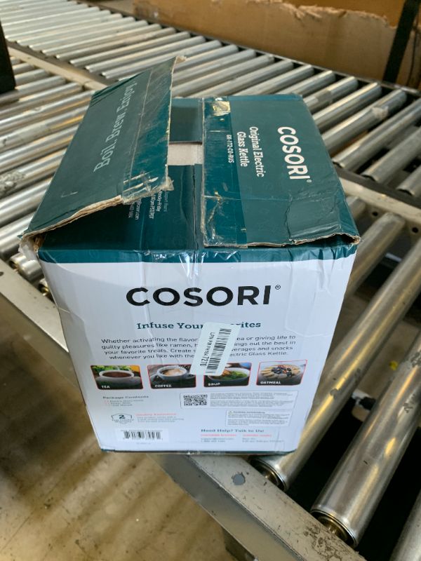 Photo 1 of Cosori Electric Kettle, No Plastic Filter & Spout, Tea Kettle & Hot Water Boiler For Coffee & Tea, Water Heater & Teapot, Automatic Shut Off, Borosilicate glass, Red, 1.7L/1500W