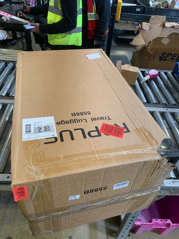 Photo 1 of ROPLUS Aluminium Frame Checked- In Luggage with Smooth Jelly Wheels, Hardside Zipperless Rolling Suitcase with TSA Lock (Pure Black, 28-Inch)