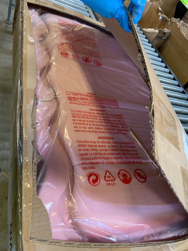 Photo 1 of Twin Upholstered LED Bed Frame with Storage Drawer and Adjustable Chic Double Wavy Headboard, Velvet Princess Platform Bed for Girls/Kids, Solid Wood Slats Support, No Box Spring Needed, Pink