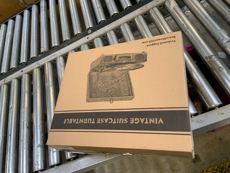 Photo 1 of Turntable Vinyl Record Player 3-Speed Suitcase Portable Belt-Driven Record Player with Built-in Speakers RCA Line Out AUX in Headphone Jack Vintage White