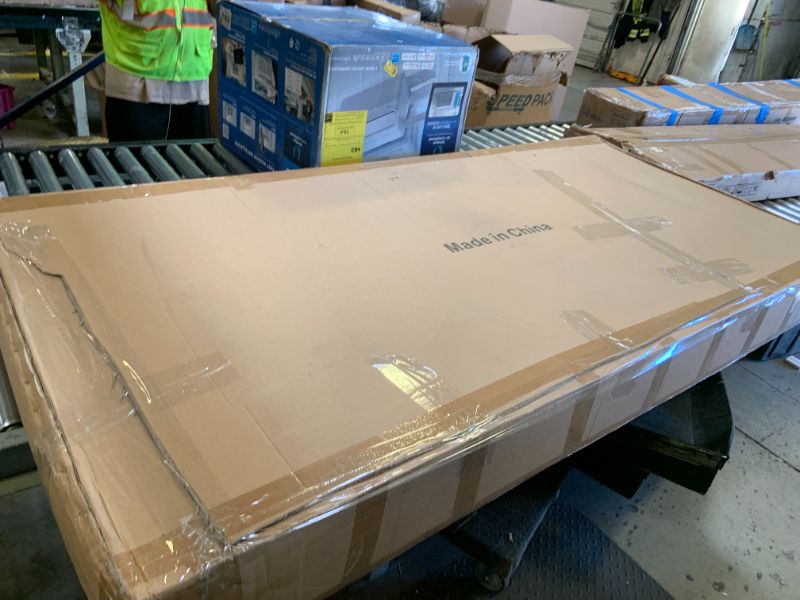 Photo 1 of KunAndPeng Stylish Solid Wood Office Desk with Sturdy Metal Base - Durable Executive Computer Desk or Dining Table in Multiple Sizes - Perfect for Home Office and Work Environments(Tan70.87in)