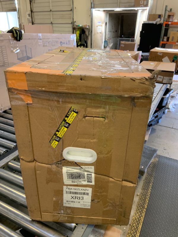 Photo 1 of GESIPOR 24"x19" Wall Mount Bathroom Vanity with LED Smart Sensor Light, Stone Resin Floating Vanity Sink Rectangular Vessel White Trough Art Basin with Shelf Layer