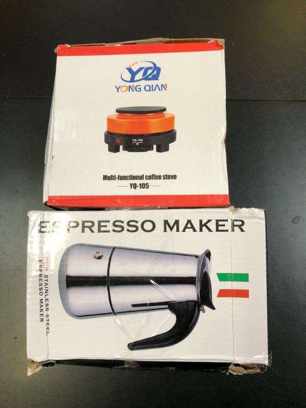 Photo 1 of WILL 200450ml Portable Espresso Coffee Maker Moka Pot Stainless Steel with Electric stove Filter Percolator Coffee Brewer Kettle Pot (200ml)