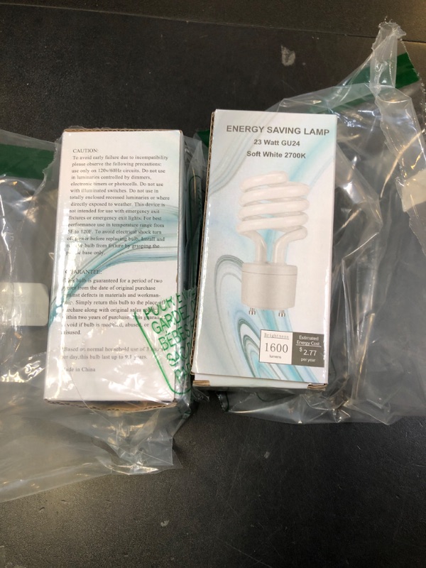 Photo 1 of SLEEKLIGHTING - GU24 23Watt 2700K 1600lm 2 Prong Light Bulbs- UL approved-120v 60Hz - Mini Twist Lock Spiral -Self Ballasted CFL Fluorescent Bulbs- 1600lm Warm White 4 Pack (100 Watt Equ)