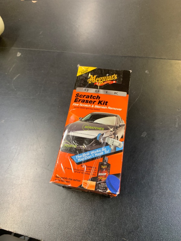 Photo 1 of **INCOMPLETE** Meguiar’s Quik Scratch Eraser Kit, Car Scratch Remover for Fixing Surface Blemishes, Includes ScratchX, Drill-Mounted Pad, and Microfiber Towel, Great Car Gifts for Men and Women