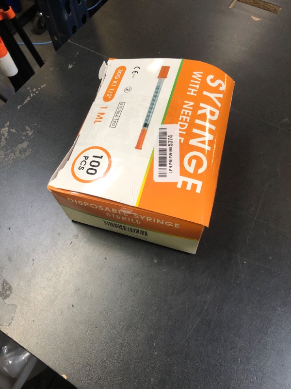 Photo 1 of 100 Pack 1ml Syringes with Needle-30Ga 5/16 Inch, Individually Sealed Packaging