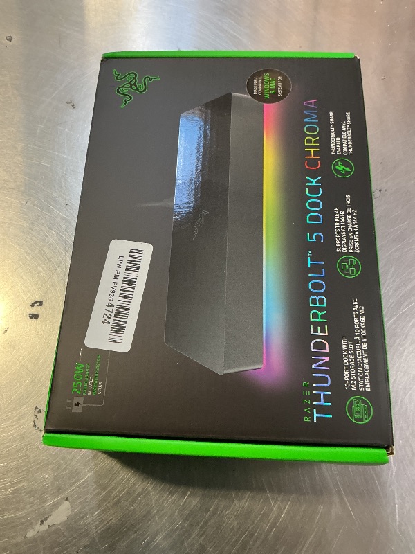 Photo 1 of Razer Thunderbolt 5 Dock Chroma: 11 Port Docking Station with M.2 SSD Slot - 120Gbps Transfer Speeds - 3X 4K Displays at 144 Hz on TB5/4 Laptops - 140W PD Charging - Active Cooling - TB Share - Black
