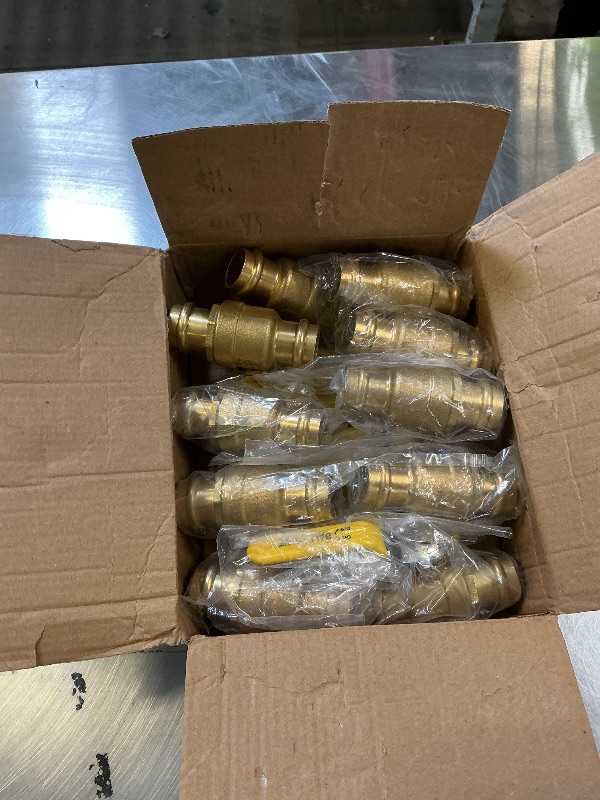 Photo 1 of PLUMBINGMASTER 3/4" Press propress Ball Valve with EPDM O-Ring 1/4-Turn Full Port Shut Off Stop Valve for Copper Tubing Connection LF Brass 10PCS