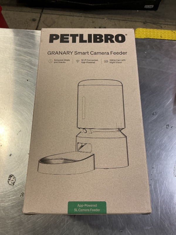 Photo 1 of PETLIBRO Automatic Cat Feeder with Camera, 1080P HD Video with Night Vision, 5G WiFi Pet Feeder with 2-Way Audio, Low Food & Blockage Sensor, Motion & Sound Alerts for Cat & Dog Single Tray