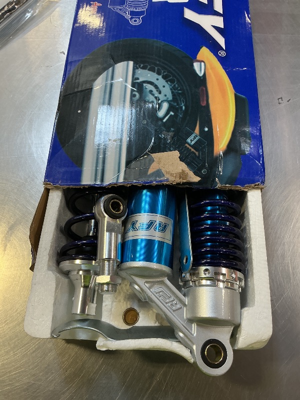 Photo 1 of **INCOMPLETE** Hegeiis 360mm 14.17 inch 7mm Spring Universal Motorcycle Air Shock Absorber Rear Suspension ATV Quad Scooter Dirt Bike For CBR600 CBR400 CB500 YZF XC EXC XCF Blue