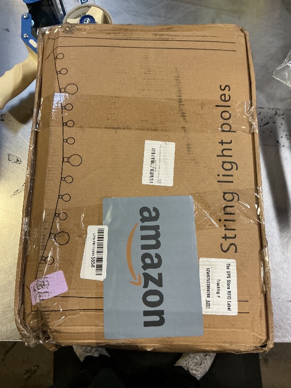 Photo 1 of 6 Pack 10 ft Heavy Duty Metal String Light Poles Adjustable Outdoor Lighting Stand for Patio,Backyard,Garden,Party & Wedding Rustproof & Sturdy with Hooks