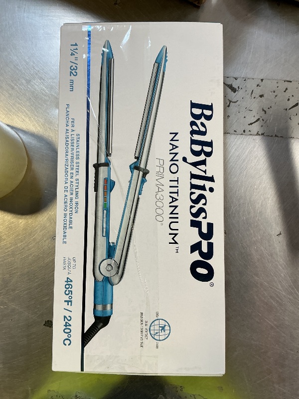 Photo 1 of BabylissPRO Nano Titanium Prima Ionic Hair Straightener, Curl and Straighten Hair With One Professional Tool, Blue