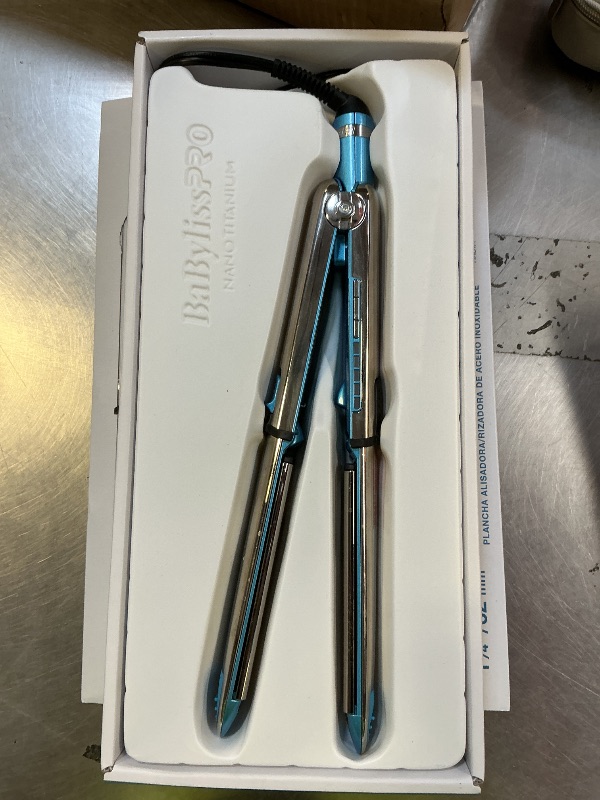 Photo 1 of BabylissPRO Nano Titanium Prima Ionic Hair Straightener, Curl and Straighten Hair With One Professional Tool, Blue