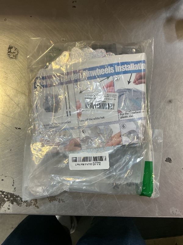 Photo 1 of 10 Pieces 21 Inches Silver Reflective Pinwheels with Stakes, Windmill Wind Spinners for Outdoor Garden Lawn Yard Decor, Christmas Decoration, Large Foil Pin Wheels for Bird and Animal Deterrent