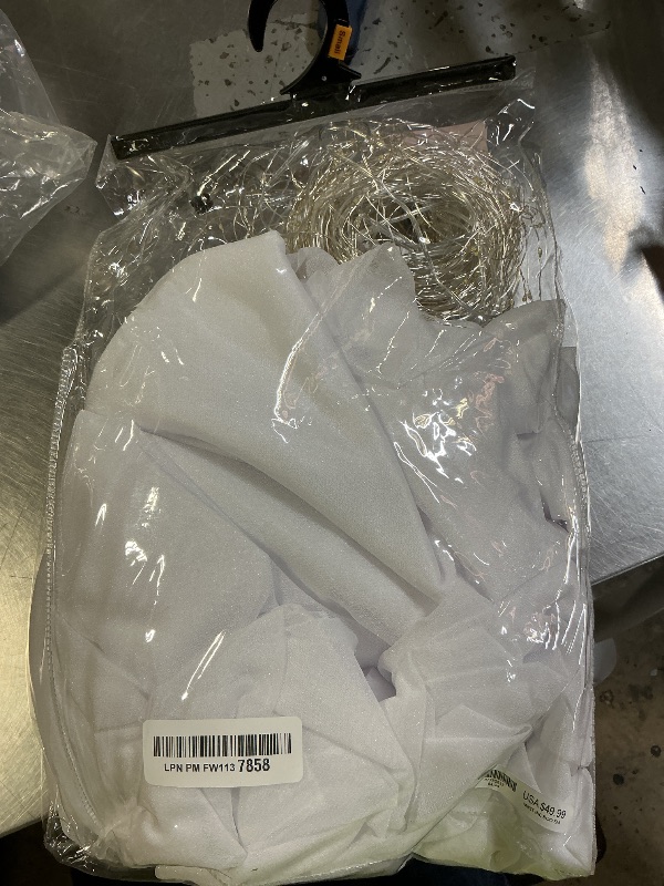 Photo 1 of 10x10FT White Wrinkle Free Backdrop Curtains with Lights String for Parties - Photo Curtain Backdrop with Lights for Wedding Decorations, Bridal Baby Shower Birthday Party Photography Background