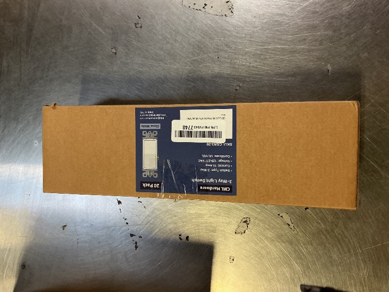 Photo 1 of (20 Pack) CML 3 Way Decorator Paddle Rocker Wall Light Switch, Single Pole or Three Way, 15A 120/277V, On/Off Interrupter, UL Listed, White