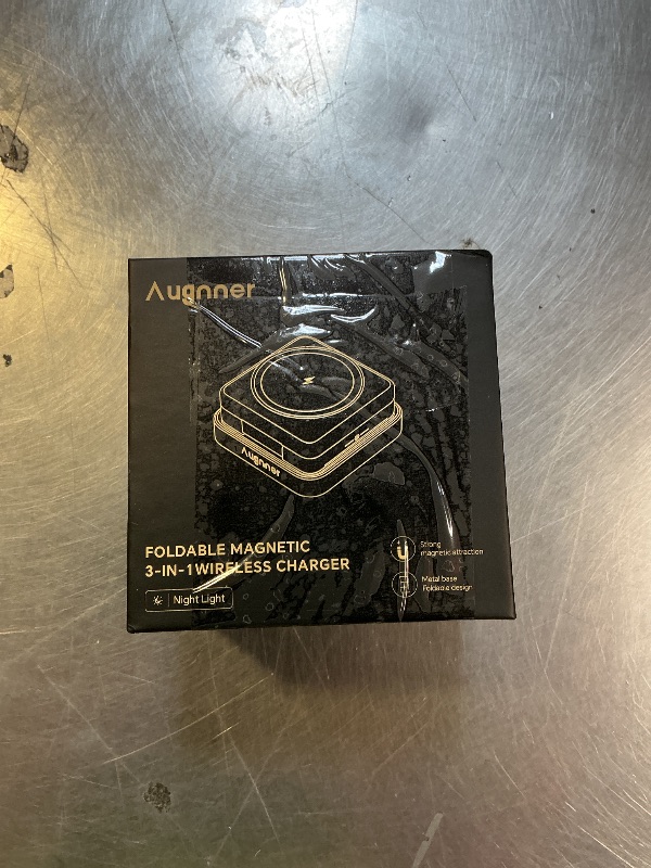 Photo 1 of ?2026 Upgraded?Wireless Charger 3 in 1, Foldable Wireless Charging Station with Light for Apple MagSafe Charger, Travel Magnetic Charger for iPhone 17/16/15/14/13/12 Apple Watch AirPods (20W Adapter)