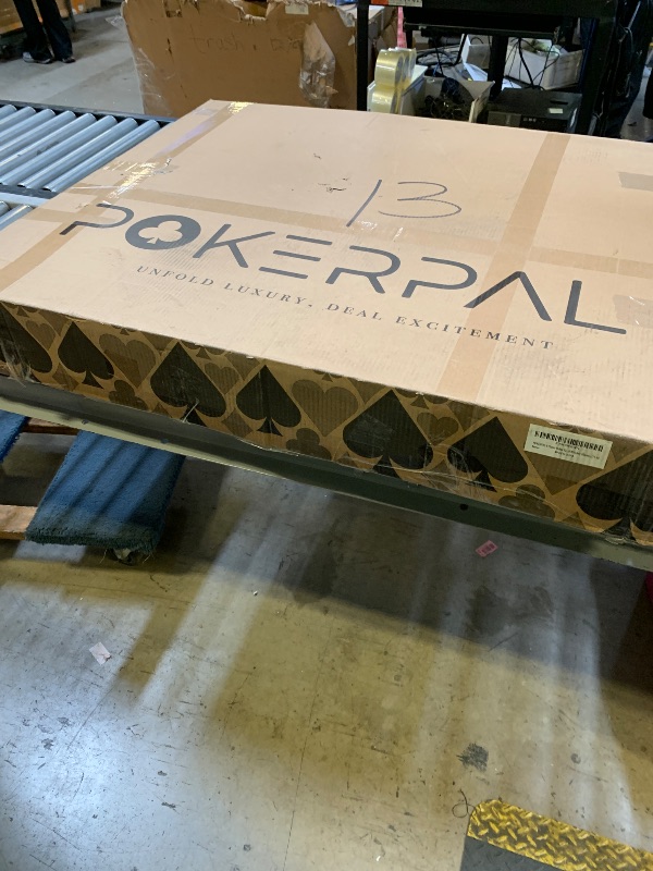 Photo 1 of 8 Player Poker Table with 2 Interchangeable Game mats, Texas Holdem Poker and Blackjack, Collapsible Casino Table with Padded Rails and XXL Cup Holders for Wine and Whiskey Glasses, (71 in)