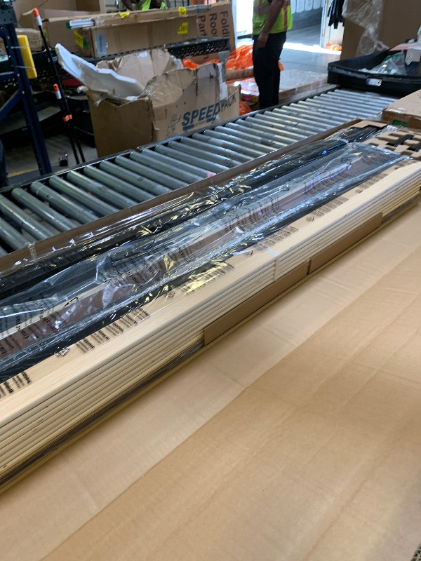 Photo 1 of ZINUS Suzanne 37 Inch Metal and Wood Platform Bed Frame / Solid Wood & Steel Construction / No Box Spring Needed / Wood Slat Support / Easy Assembly, Chestnut Brown, Queen