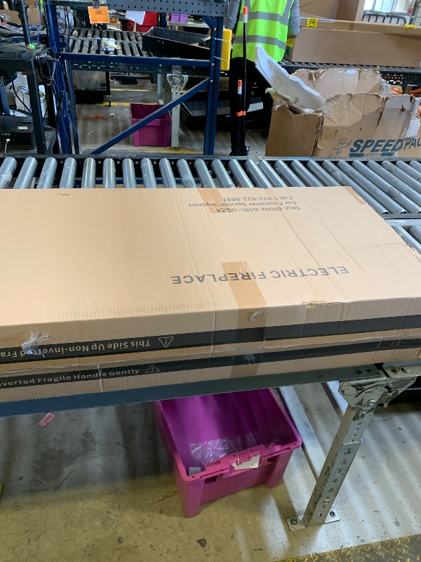 Photo 1 of EUHOMY 60 Inch Electric Fireplace Wall Recessed and Wall Mounted with Adjustable Flame Color, Fireplace Heater with Remote Control, Linear Fireplace with Timer, Touch Screen, Log & Crystal, 750/1500W