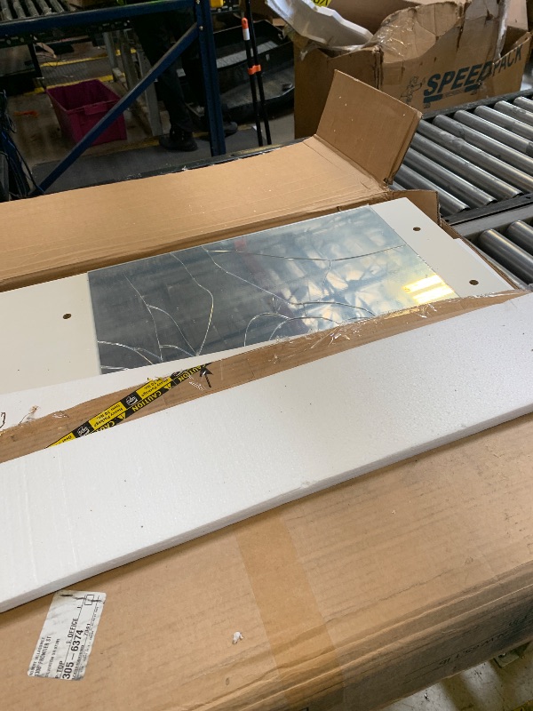 Photo 1 of MINOR DAMAGE-------SELLING FOR PARTS -----------------LIVELYGLOW Lighted Makeup Vanity Desk, 35.4“W x 15.7'”D x 54“H, White (with Lights and Mirror, Dimming Function, 2 Drawers and 1 Cabiniet, Open Shelves) by Boahaus