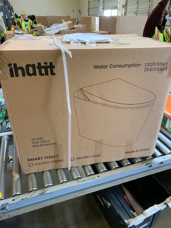 Photo 1 of ihati Smart Toilet with Bidet Built in,1000Gram MaP Flush Score,Foam Dispenser,ADA Height,Auto Open Close,Blackout Flush,Auto Flush,Heated Seat,Warm Water,Deodorization,Bidet Toilet with Tank