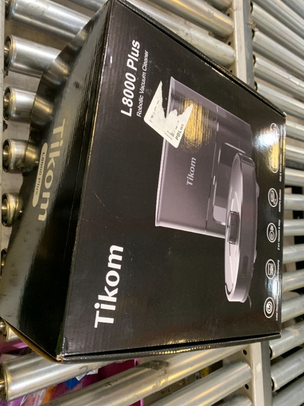 Photo 1 of **INCOMPLETE, MISSING BASE** Tikom Robot Vacuum and Mop, 6000Pa Robotic Vacuum Cleaner with Self-Emptying Base, 90 Days Capacity, LiDAR Navigation, Home Mapping, Ideal for Pet Hair, Hard Floors, Carpet (L8000 Plus)