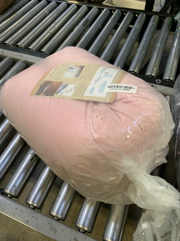 Photo 1 of 1 MIDDLE ONE Body Pillow, Bolster Pillow with Removable Velour Cover, Long Round Roll Cylinder Pillow for Bed, 35" x 7.87", Pink