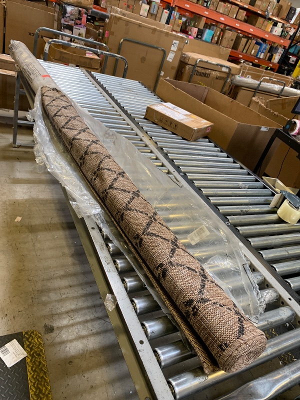 Photo 1 of JONATHAN Y Moroccan Geometric Indoor Outdoor Area Rug 9X12 Natural/Black, Ourika Textured Weave for Backyard, Patio, Porch, Easy-Cleaning, High Traffic, Pet-Friendly, Non-Shedding (SMB108D-9)