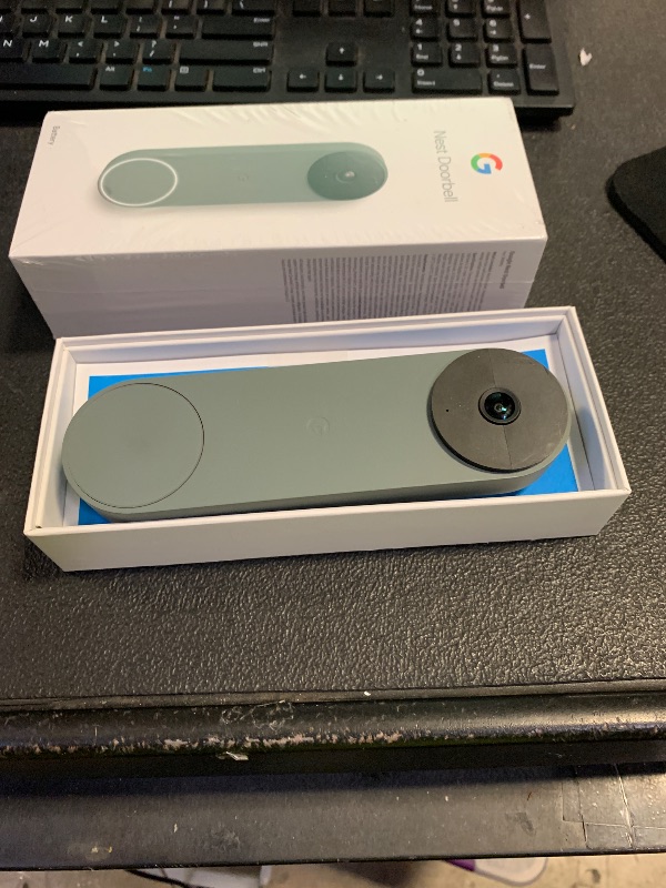 Photo 1 of Google Nest Doorbell (Wired, 3rd Gen) - 2K Video and Gemini, Live View, Night Vision, 2-Way Audio - Works with Google Home - 2025 Model - Hazel