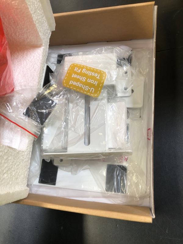 Photo 1 of Under Desk PC Mount - No Drilling Heavy Duty 50 lbs Capacity, Adjustable Height and Width Clamp-on Desk Leg PC Mount for Standing Desks (Fits 75mm×45mm Legs only), with Non-Slip Pads, White