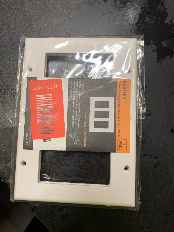 Photo 1 of [2 Pack] BESTTEN 3-Gang Decorator Wall Plate, GFCI Outlet and Dimmer Switch Cover with 3 Decorator Openings, Standard Size, H4.53” x L6.38”, Unbreakable Polycarbonate, UL Listed, White