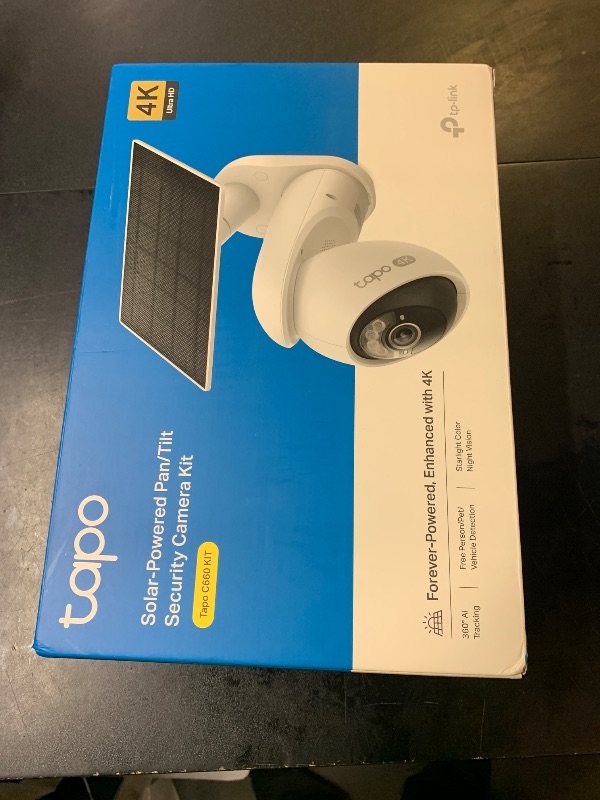 Photo 1 of Tapo 4K Outdoor Pan/Tilt Wireless Security Camera - Battery with Solar Charging, 360° Motion Track, 24/7 Capture, Person/Vehicle Detection, Subscription-Free Local Storage or Optional Cloud, C660 KIT