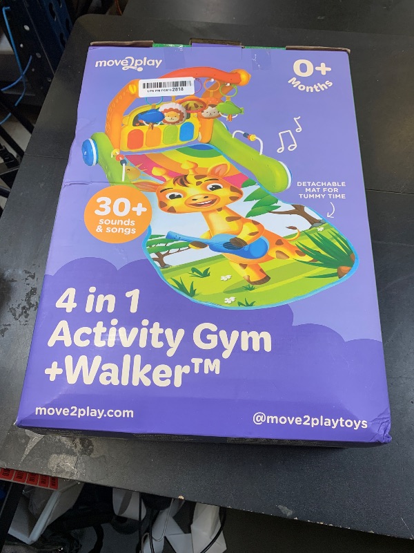 Photo 1 of Move2Play, 4-in-1 Baby Play Mat & Activity Center Gym | Walker | Infant Present for Tummy Time | Birthday Gift for 3, 4, 5, 6, 7, 8, 9, 10, 12 + Month Old Boys & Girls (Yellow)