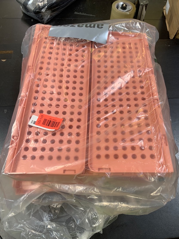 Photo 1 of SNSLXH 5 Pack Stackable Closet Organizer Box, Multifunctional & Foldable Closet Storage Basket for Bathroom Kitchen Laundry Room Wardrobe Storage, Space-Saving Clothes Storage Drawer Organizer, Pink