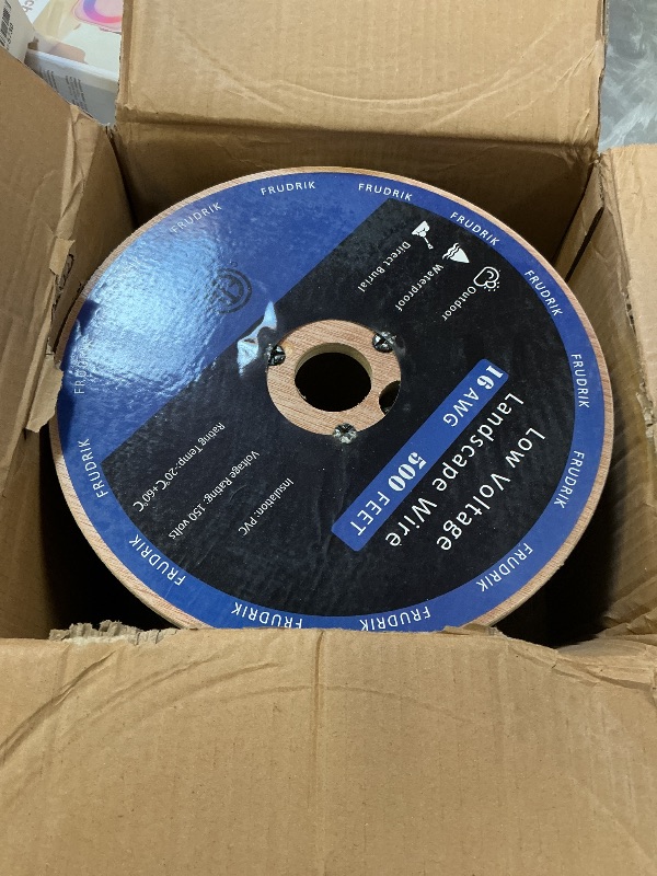 Photo 1 of FRUDRIK Low Voltage Landscape Lighting Wire - Outdoor Direct Burial Underground Low-Energy Circuit Cable (16/2 Black, 500ft)