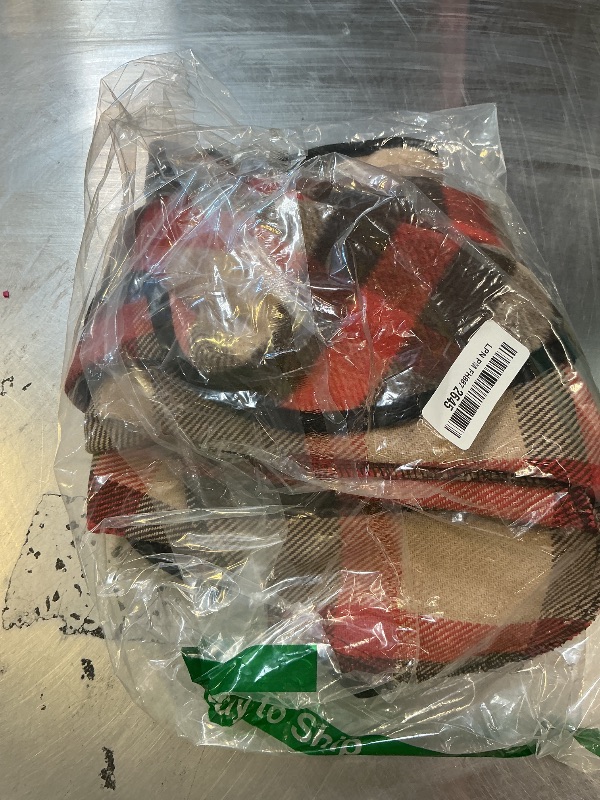 Photo 1 of YACUN Women Plaid Vest Lapel Open Front Sleeveless Jacket Outerwear Cardigan with Pockets Redwhite M