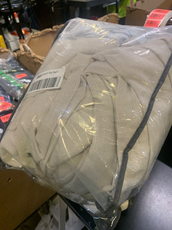 Photo 1 of Pinch Pleated Blackout 102 Inch Curtains 70 Inch Wide Linen Dual Layer Soundproof Farmhouse Bedroom Window Curtains for Living Room Cream Natural Hooks Rings Back Tab 100% Black Out Drapes 1 Panel