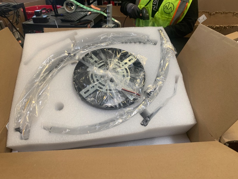 Photo 1 of Low Profile Bladeless Ceiling Fan with Lights & Remote - 19.7" Flush Mount Fandelier Light Fan for Bedroom/Kitchen, 3000-6000K Dimmable LED, 6-Speed Modern Fan with Lights for Home/Office