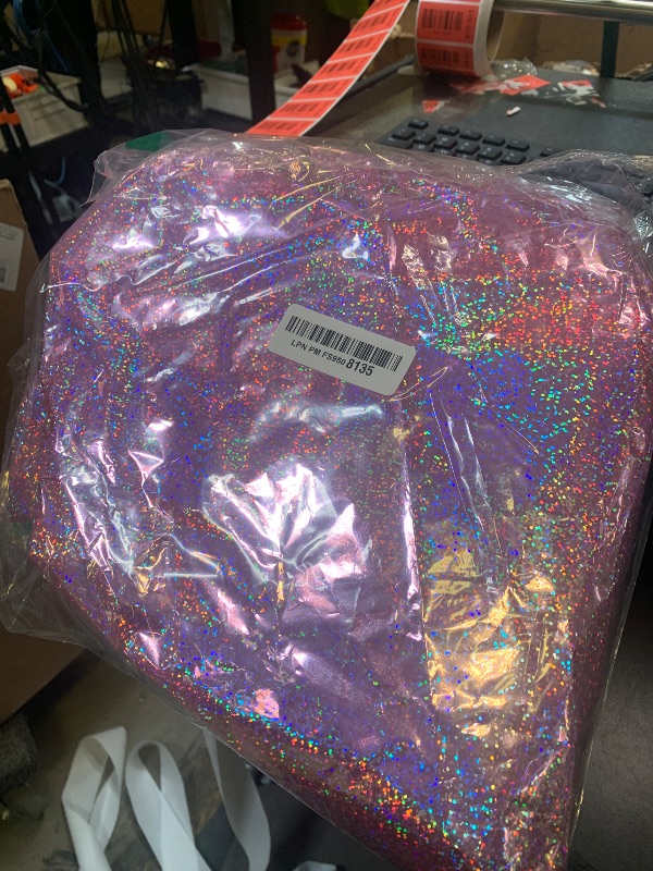 Photo 1 of 1 Piece Pale Pink Holographic Laser Tablecloths Light Pink Shiny Table Covers 40" x 108" Disposable Rectangle Table cloths for Girl Birthday Party Wedding Anniversary Bachelorette Baby Shower Décor