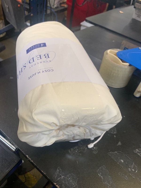 Photo 1 of Cosy House Collection Everyday 1500 Series Bed Sheet Set - Ultra Soft & Cool Hotel Luxury Bedding - Deep Pocket - Wrinkle, Stain and Fade Resistant - 4 Piece Set (Queen, Ivory)