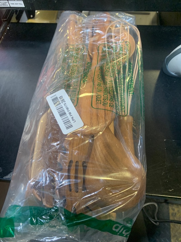 Photo 1 of 10 Pack Wooden Utensils for Cooking, Wood Utensil Set for Kitchen, Teak Wooden Spoon for Cooking, Non-Stick Spatula Ladle