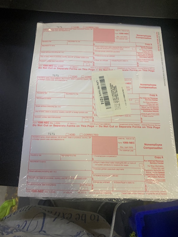 Photo 1 of 1099 NEC Tax Forms 2025 with Envelopes, 4 Part 15 Pack Tax Forms Kit and 15 Self-Seal Envelopes –Great for QuickBooks and Accounting Software, Value Pack for Business - Made in The USA - 15-Pack