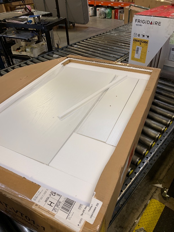 Photo 1 of Viaozutis Vanity Desk with a Mirror and Lights?with Chair and Four Drawers, Three Adjustable Lighting Modes?with Power Outlet and Sliding LED Mirror,Bedroom Vanity Desk (White)