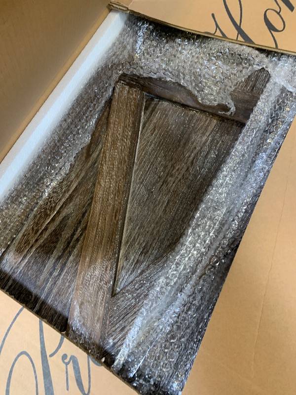 Photo 1 of Premium Home 4-Panel Room Divider – Rustic Brown Barn Door, X Pattern Folding Privacy Screen, Partition Wall