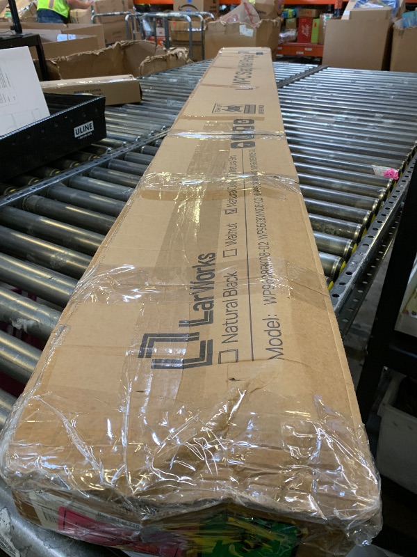 Photo 1 of LARWORKS WPC Slat Wall Panels 8 Pack 96" x 8.2", Waterproof Fluted Wall Paneling, Accent 3D Wall Panel for Wall Decor, Bathroom, Bedroom, Office - Widen Low Grille Oak (Cover Approx.44 sq.ft)