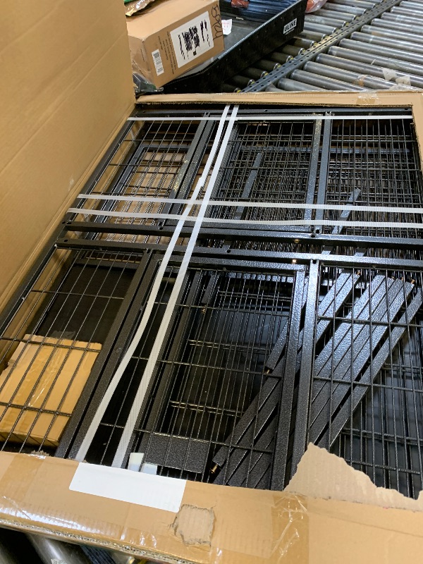 Photo 1 of Homey Pet 31 Inch Stackable Heavy Duty Dog Crate Cage Kennel with Four Lockable Wheels, Removable Tray, Escape Proof Wire Drop Dog Crates for Small Dogs (Two Tiers)